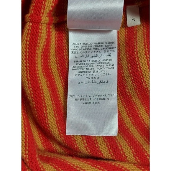 Gucci Women Sweater Tiger Black Panther Striped Red Yellow Size Small Wool $1495 - Picture 10 of 12